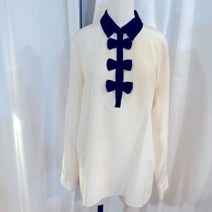 Kate Spade Bow Placket Silk Top blouse